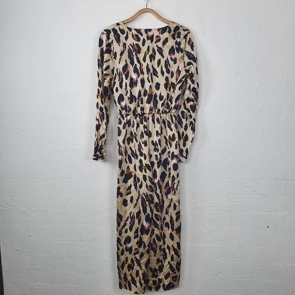 BOOHOO Black/Beige Animal Print Jumpsuit Size 10 - Picture 6 of 6